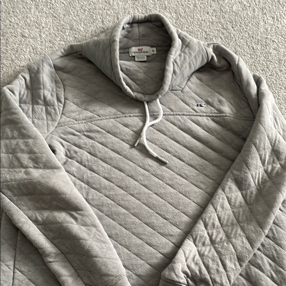 Vineyards Vines Gray Quilted Pullover Hoodie